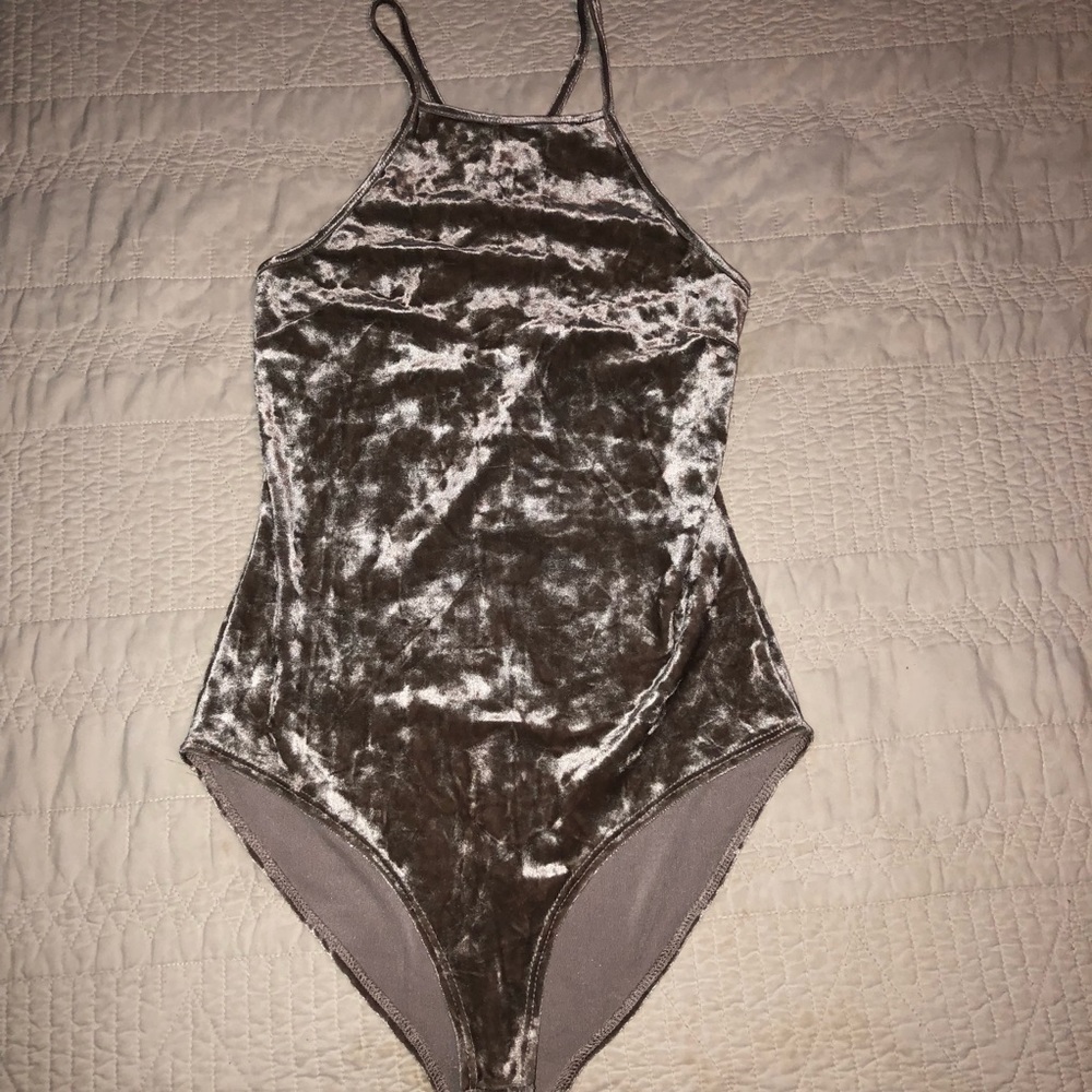 Crushed velvet bodysuit